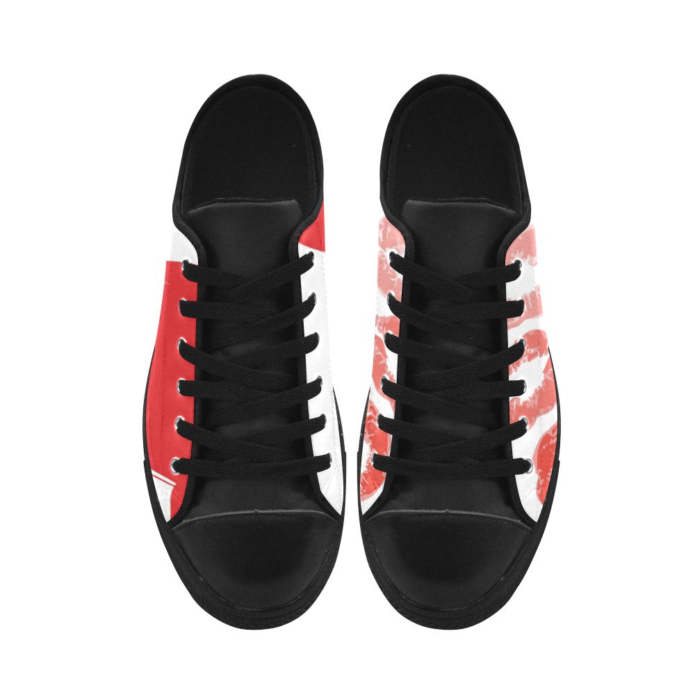 Divas Low Cut Chuck Ladies shoes(Kiss Me) Edition Aquila Microfiber Leather Women's Shoes (Model 028)