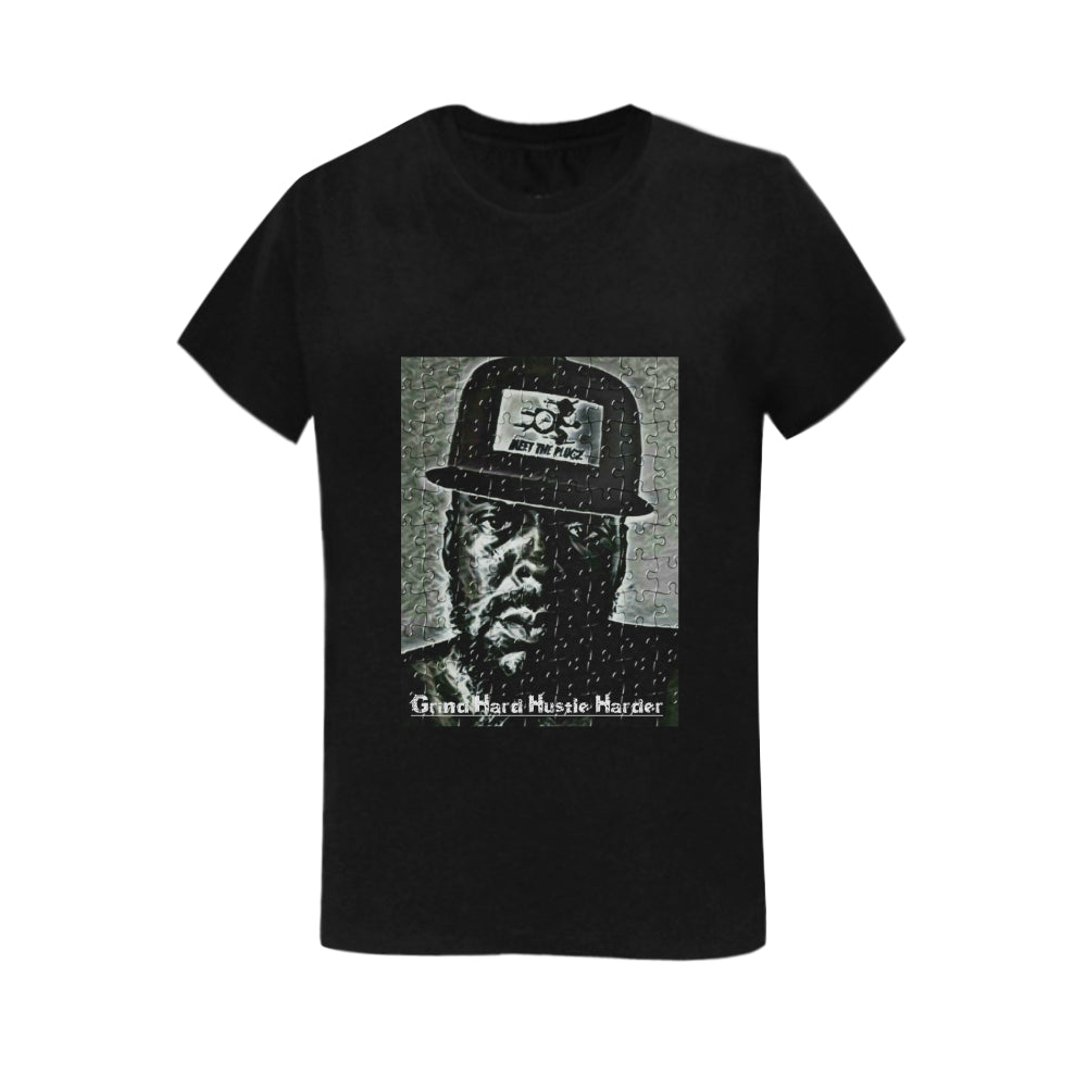 GRIND_HARD_HUSTLE_HARDER[1] Women's T-Shirt in USA Size (Two Sides Printing)