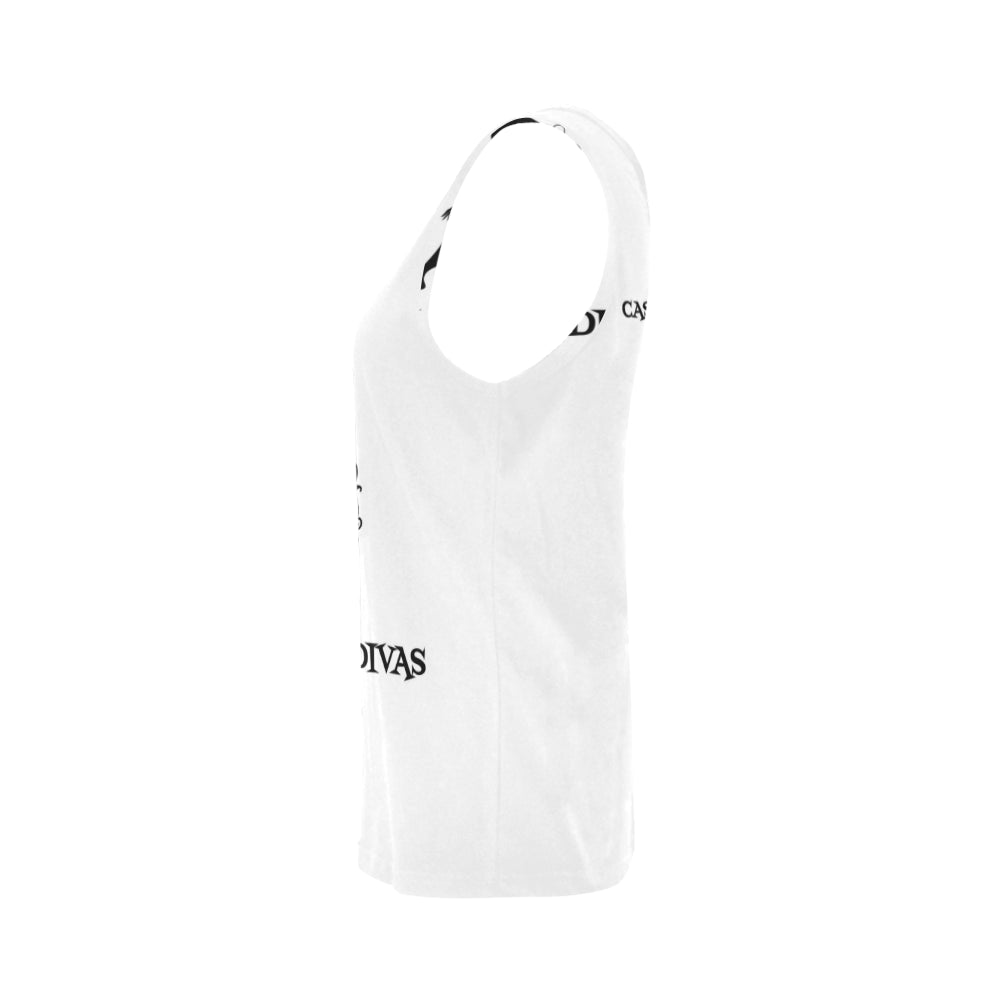 DIVAS TANK TOP-WHT All Over Print Tank Top for Women