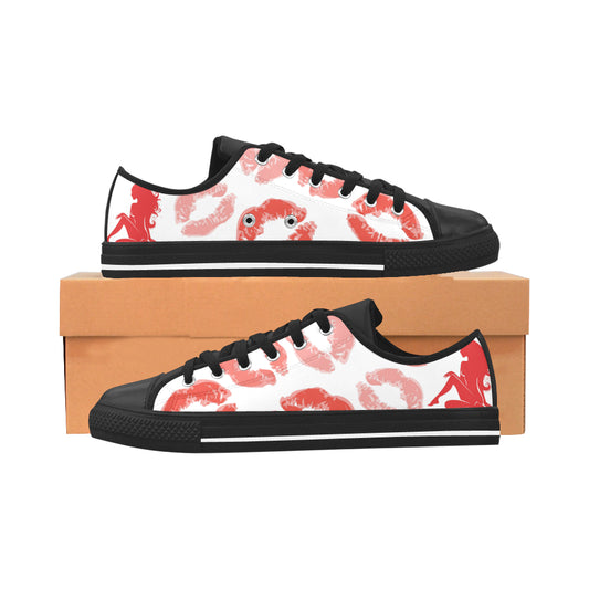 Divas Low Cut Chuck Ladies shoes(Kiss Me) Edition Aquila Microfiber Leather Women's Shoes (Model 028)