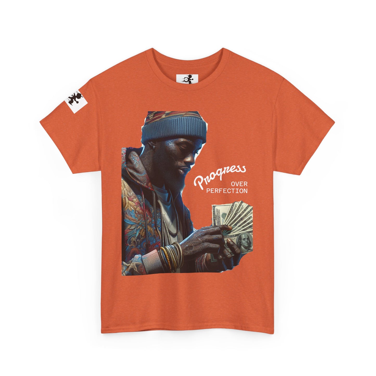 Unisex Graphic Tee: Embrace Progress Over Perfection | Streetwear Style, Casual Fashion, Inspirational Quote, Gift for Him/Her