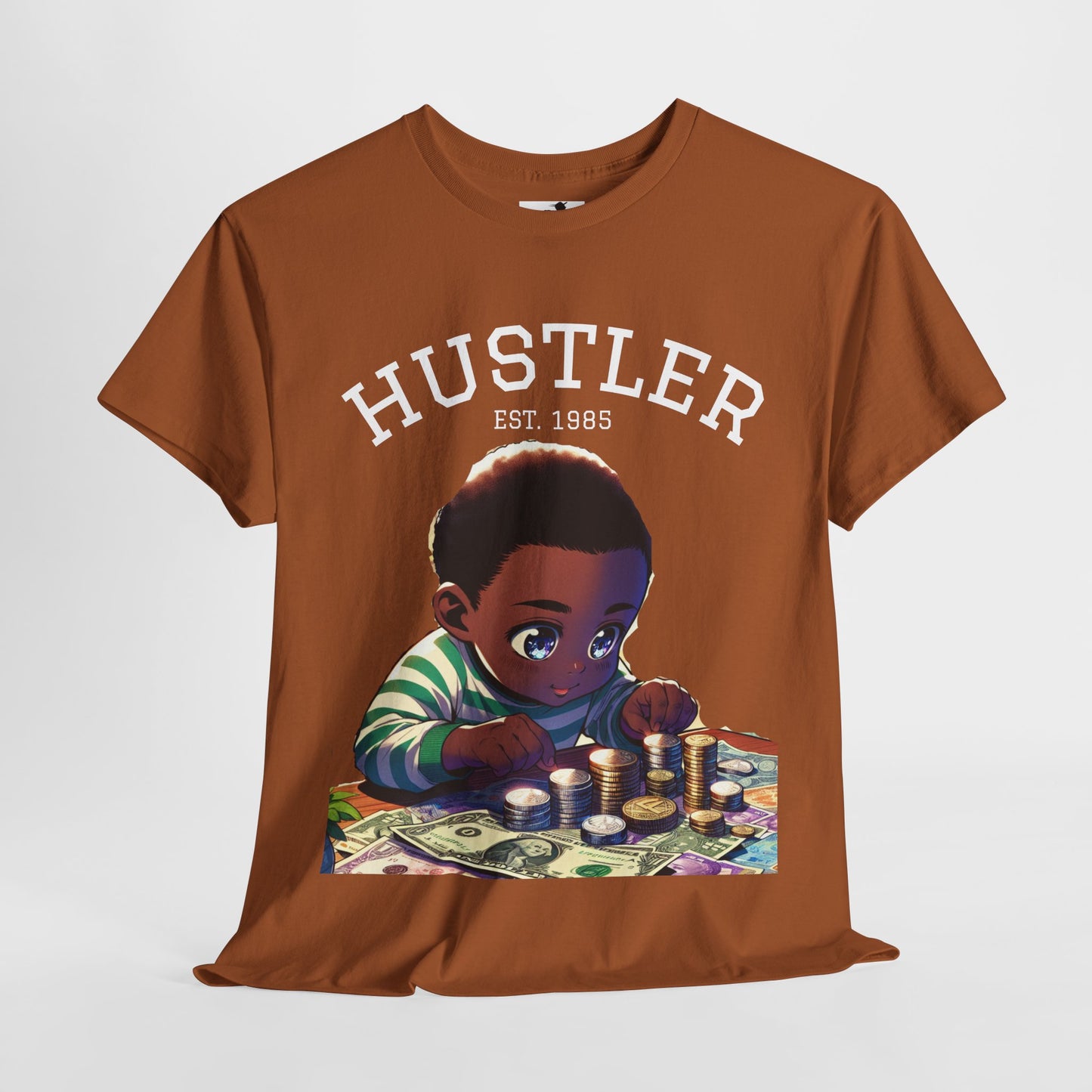 "Born Hustler" Unisex Heavy Cotton Graphic Tee