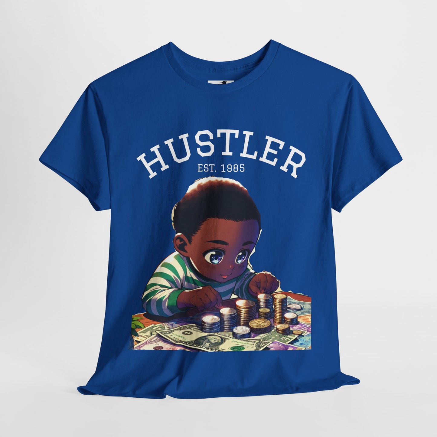 "Born Hustler" Unisex Heavy Cotton Graphic Tee