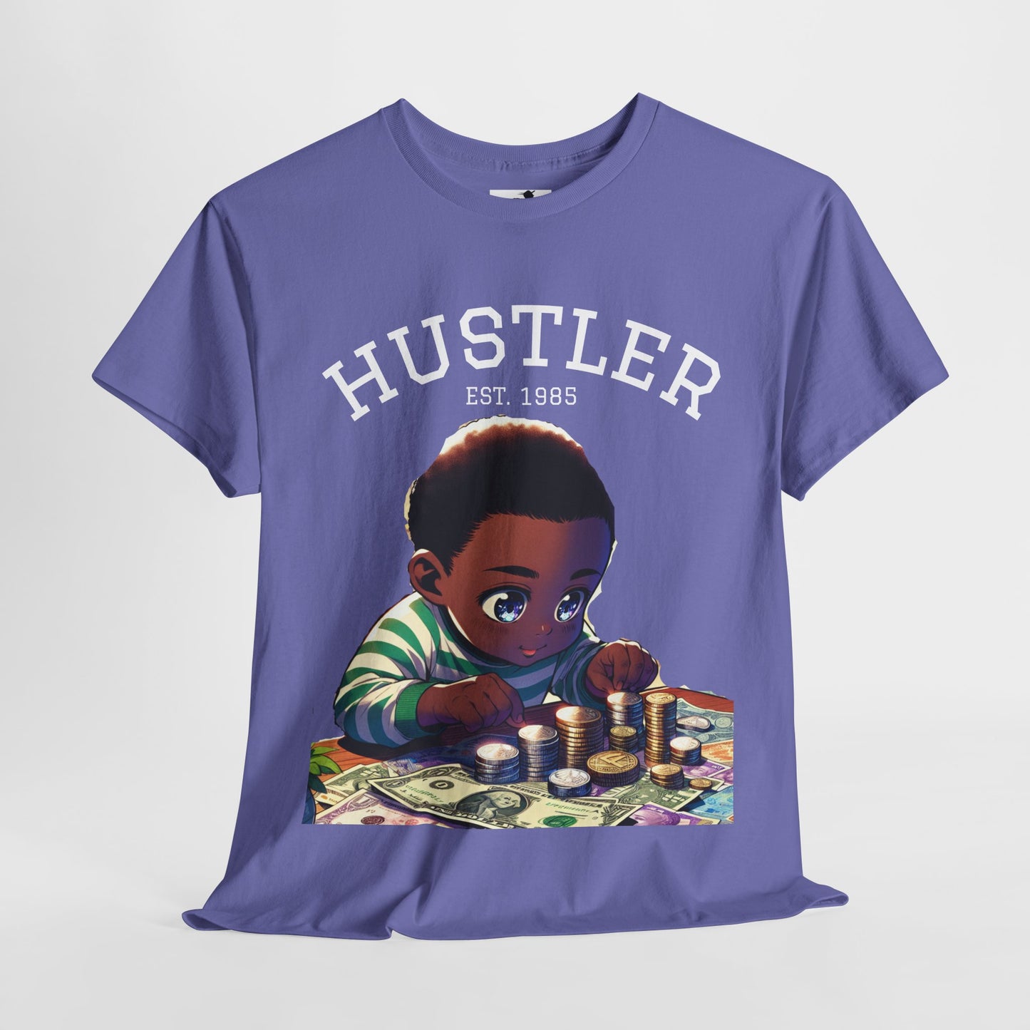 "Born Hustler" Unisex Heavy Cotton Graphic Tee