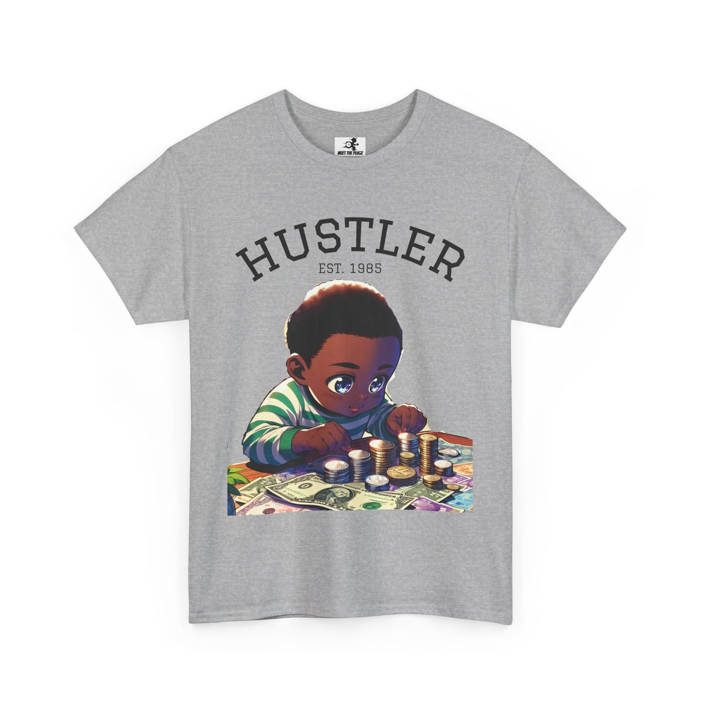 "Born Hustler" Unisex Heavy Cotton Graphic Tee