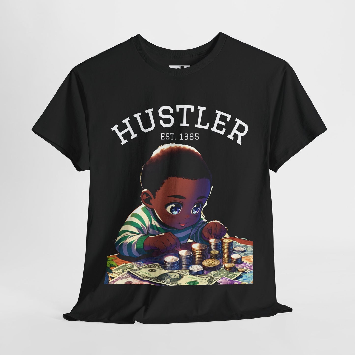 "Born Hustler" Unisex Heavy Cotton Graphic Tee
