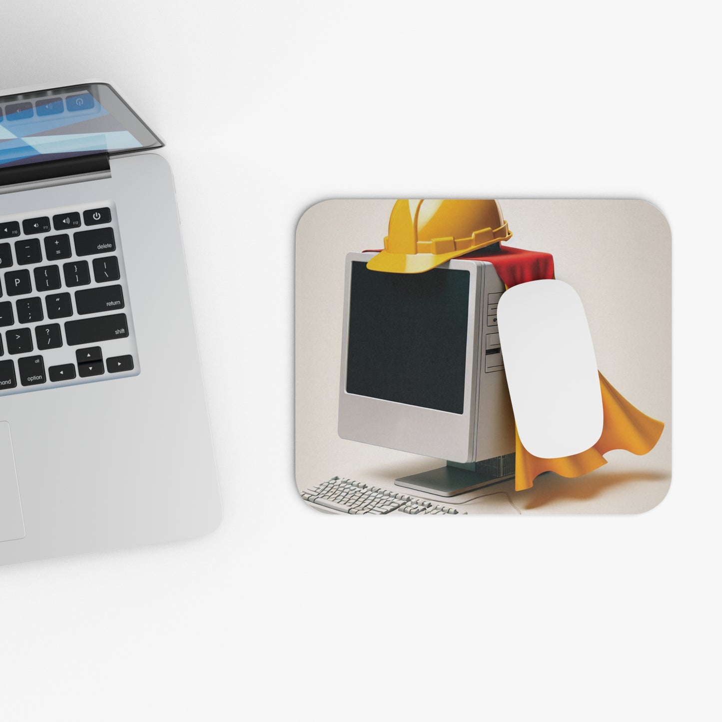 Superhero Tech Computer Mouse Pad | Fun Desk Accessory, Office Gift, Gamer Essential, Unique Home Decor, Tech Decor