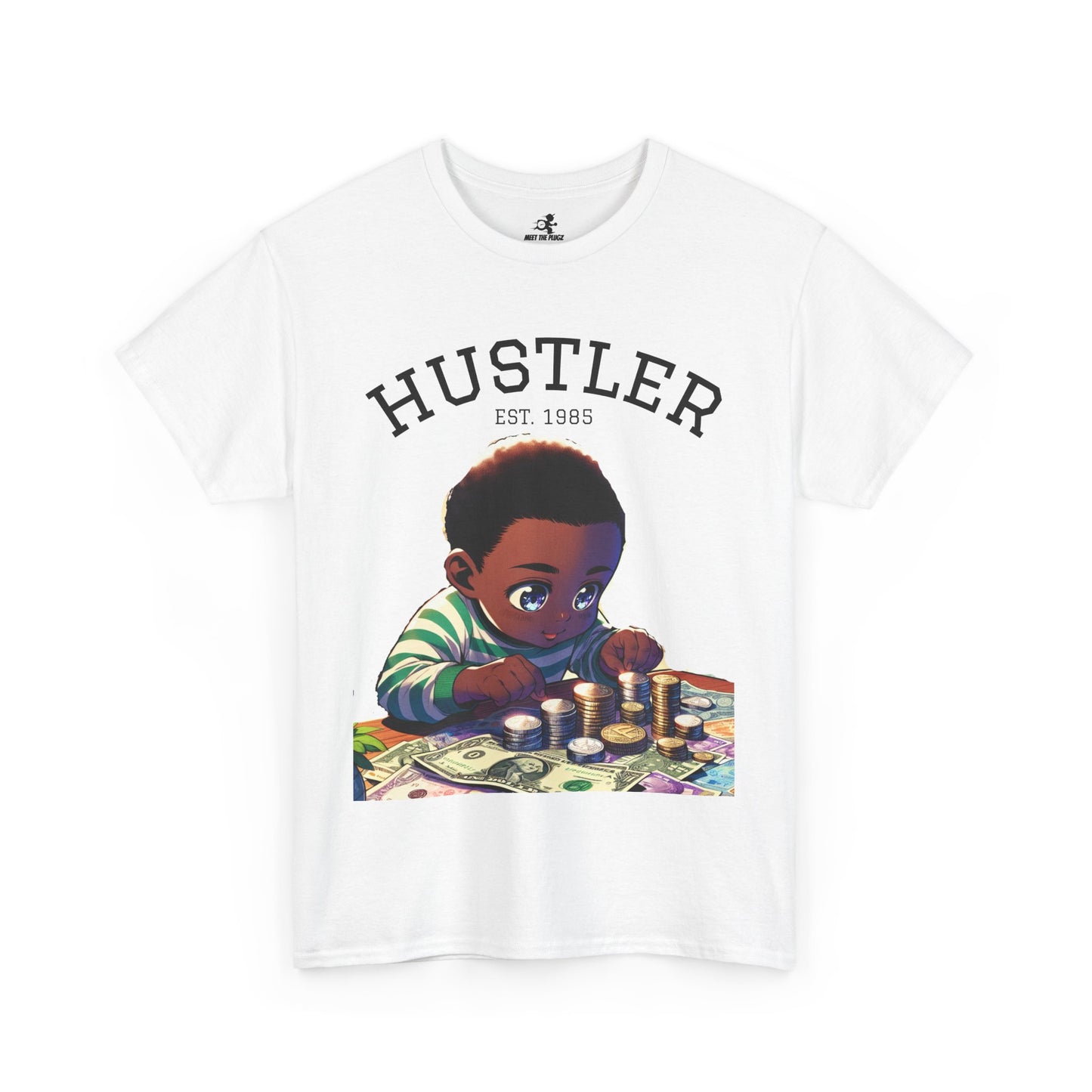 "Born Hustler" Unisex Heavy Cotton Graphic Tee
