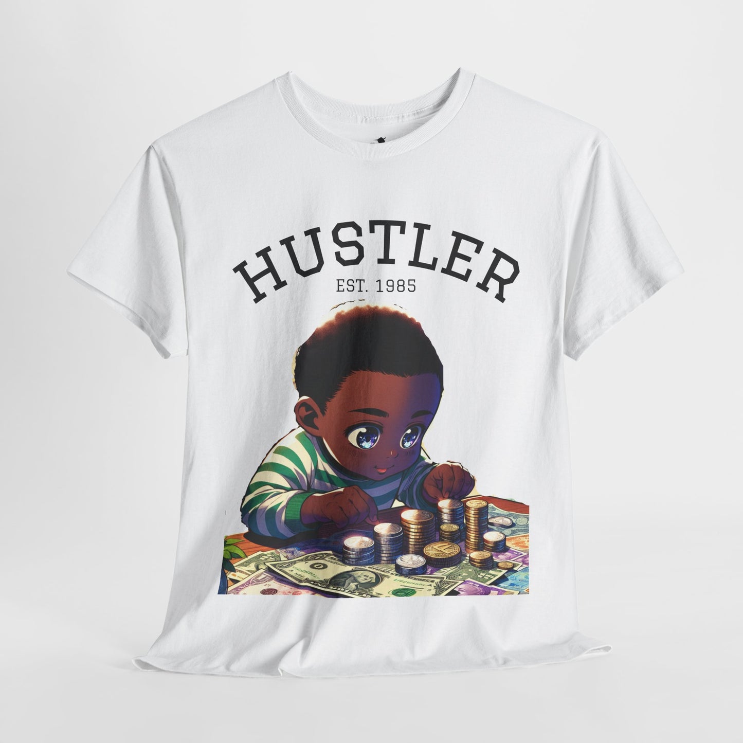 "Born Hustler" Unisex Heavy Cotton Graphic Tee