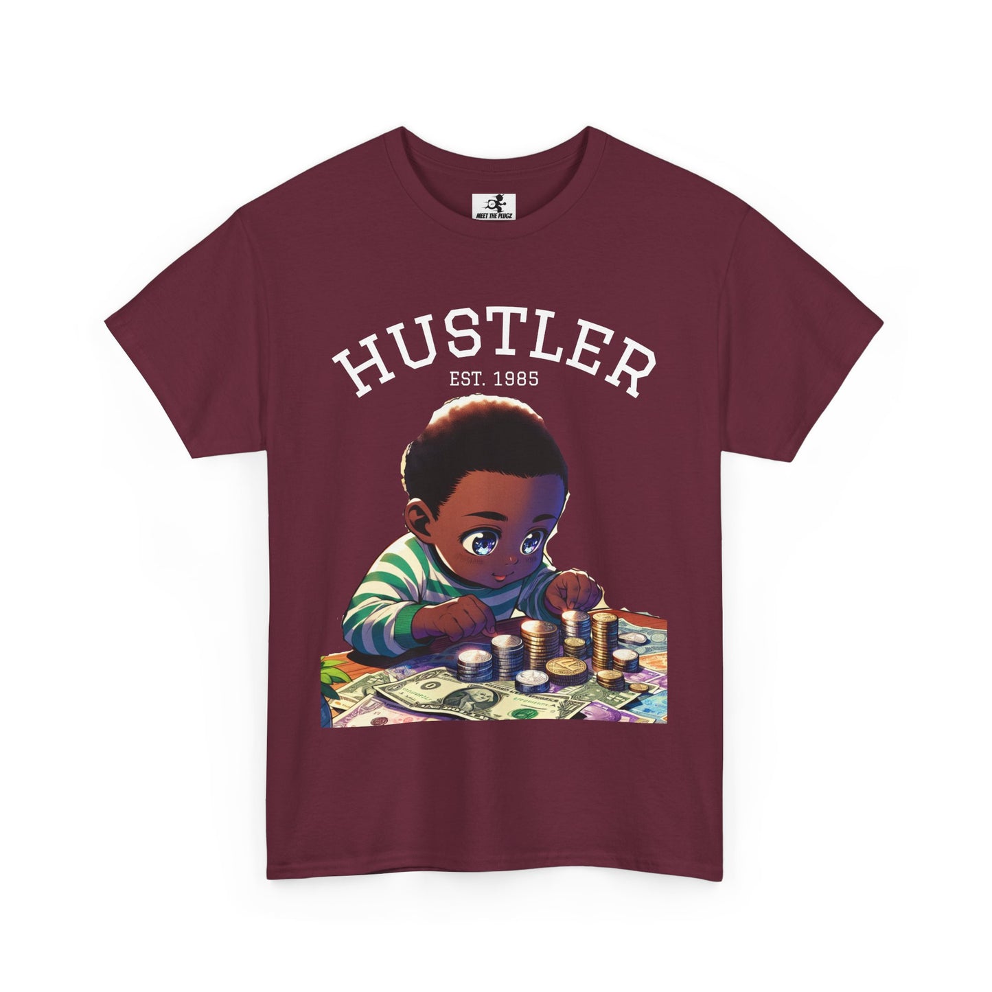 "Born Hustler" Unisex Heavy Cotton Graphic Tee