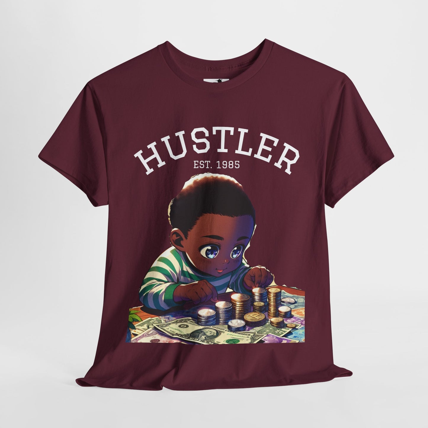 "Born Hustler" Unisex Heavy Cotton Graphic Tee