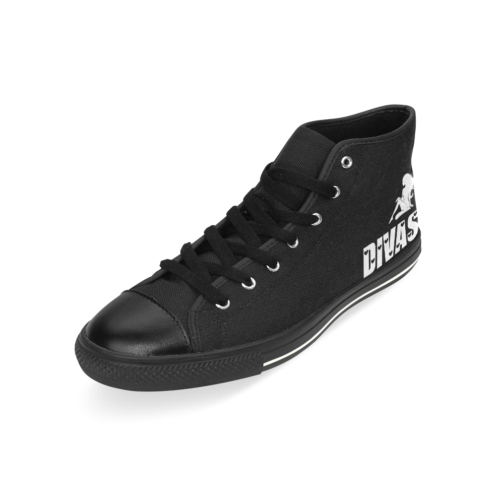 Cash Crew Divas Girls chuck shoes blk/blk High Top Canvas Shoes for Kid (Model 017)