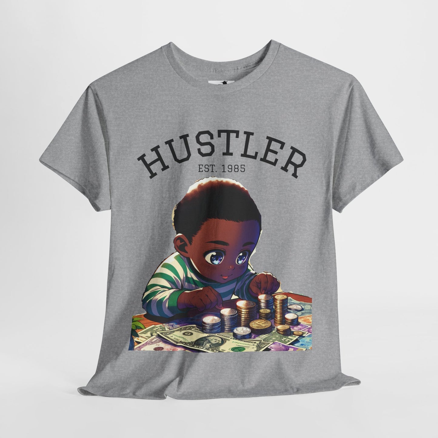 "Born Hustler" Unisex Heavy Cotton Graphic Tee