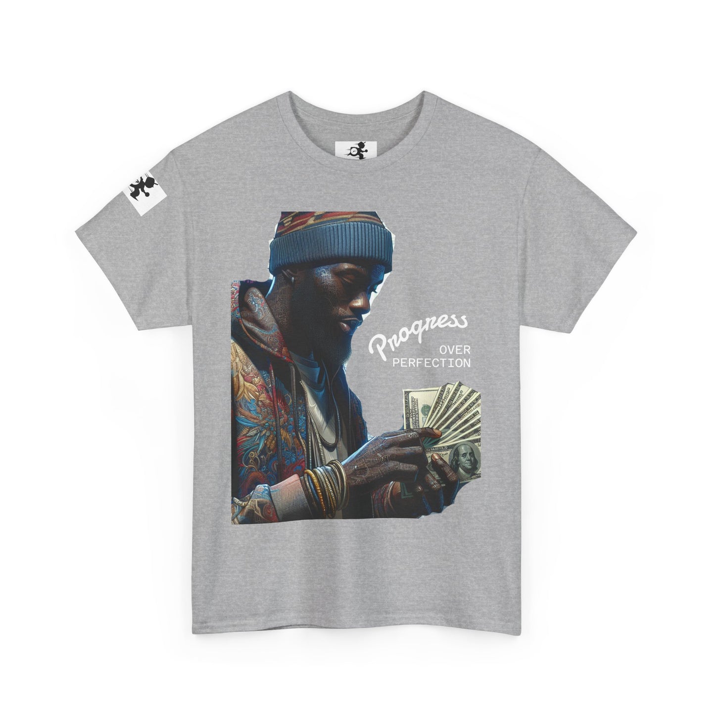 Unisex Graphic Tee: Embrace Progress Over Perfection | Streetwear Style, Casual Fashion, Inspirational Quote, Gift for Him/Her