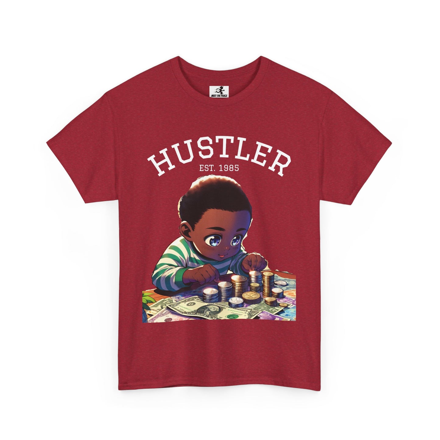 "Born Hustler" Unisex Heavy Cotton Graphic Tee