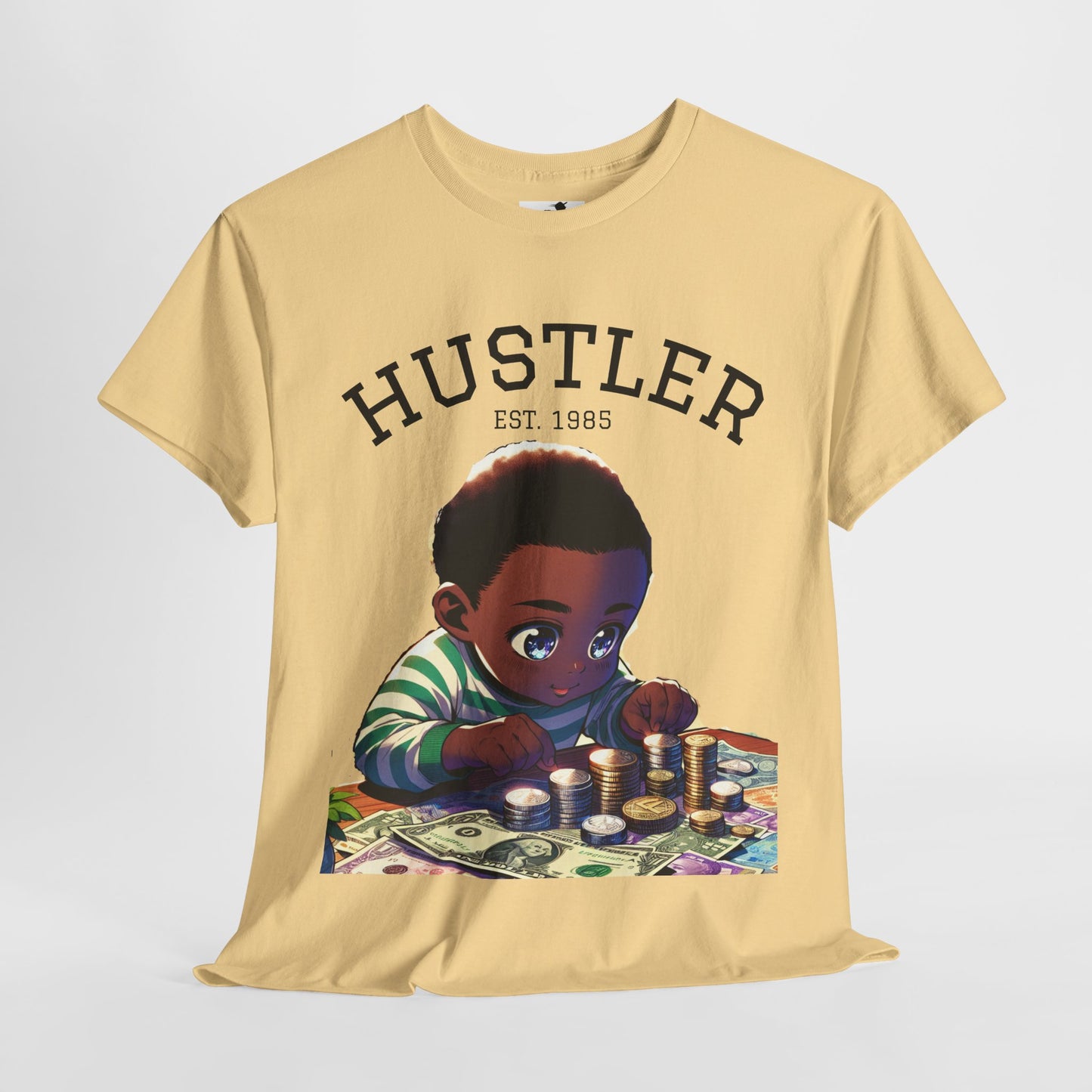 "Born Hustler" Unisex Heavy Cotton Graphic Tee