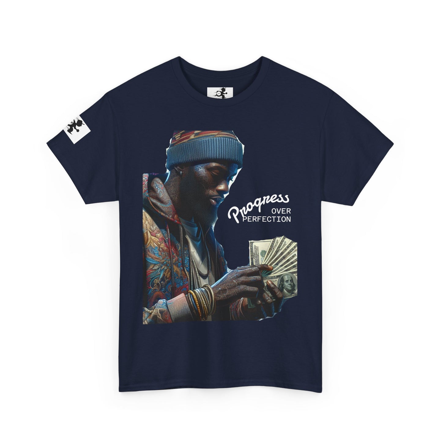 Unisex Graphic Tee: Embrace Progress Over Perfection | Streetwear Style, Casual Fashion, Inspirational Quote, Gift for Him/Her