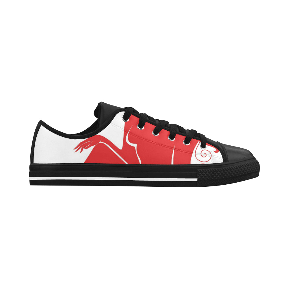 Divas Low Cut Chuck Ladies shoes(Kiss Me) Edition Aquila Microfiber Leather Women's Shoes (Model 028)