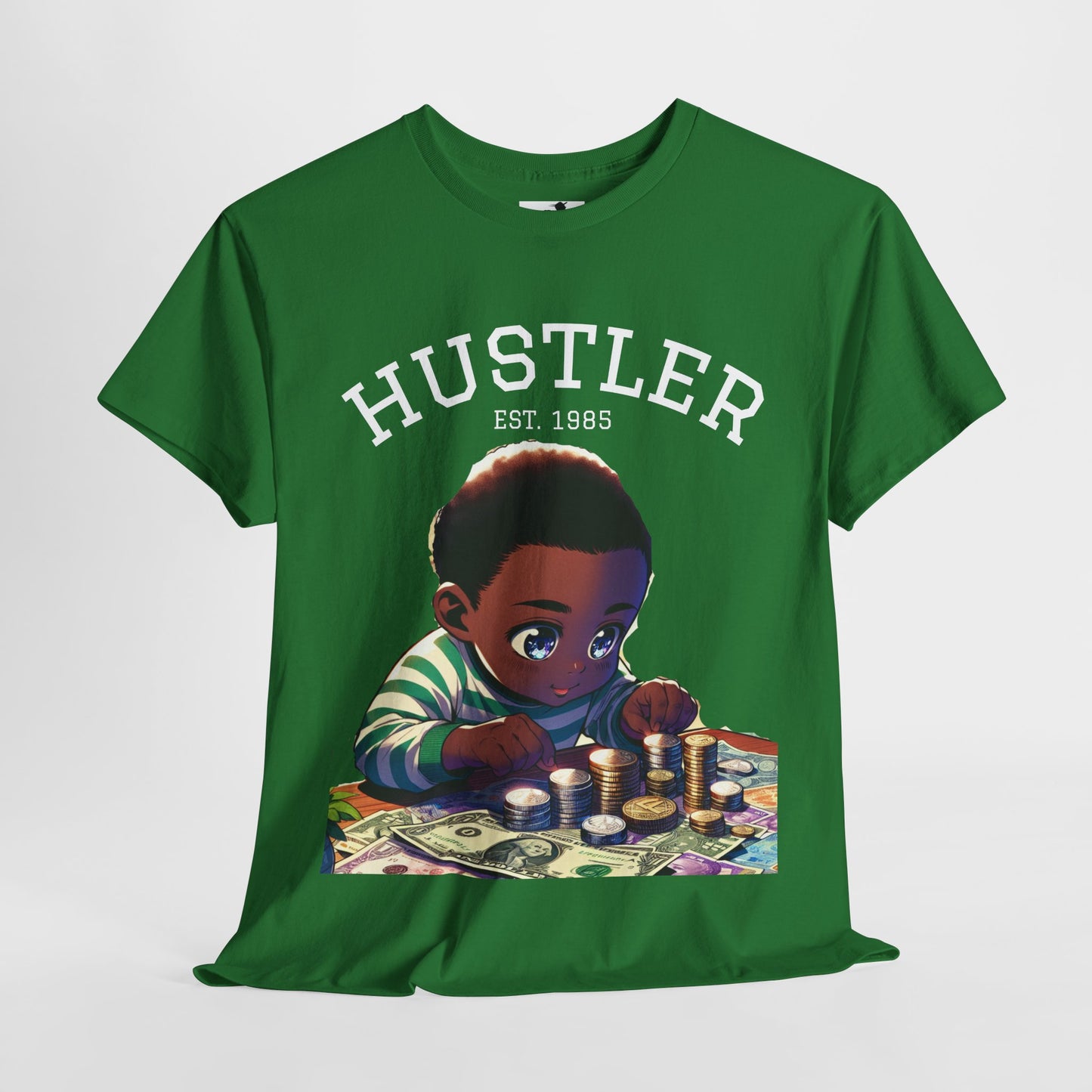 "Born Hustler" Unisex Heavy Cotton Graphic Tee