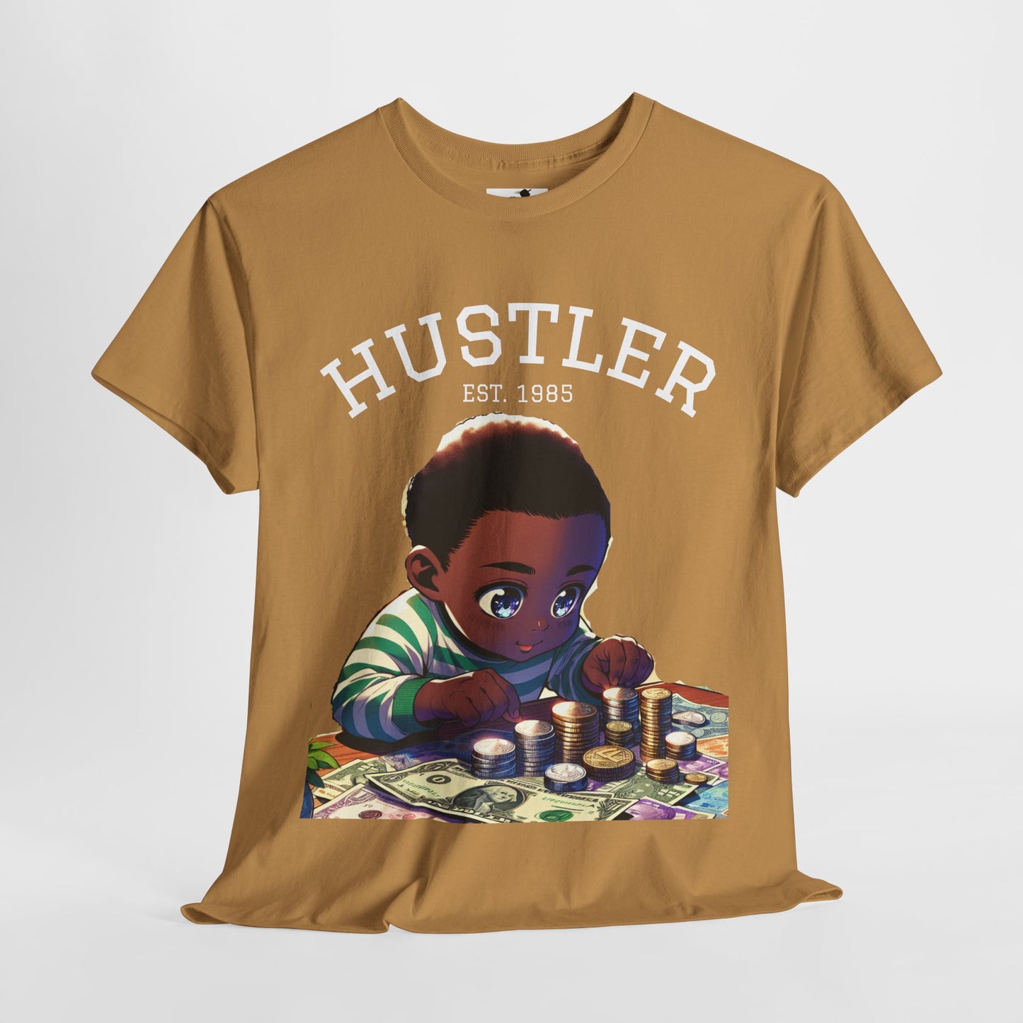"Born Hustler" Unisex Heavy Cotton Graphic Tee
