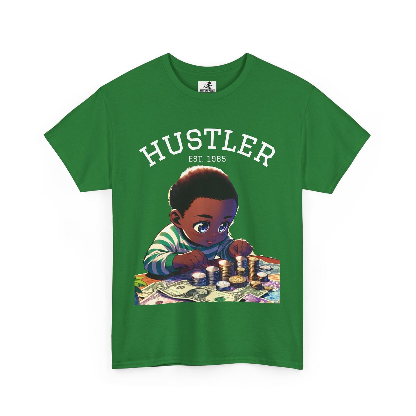 "Born Hustler" Unisex Heavy Cotton Graphic Tee