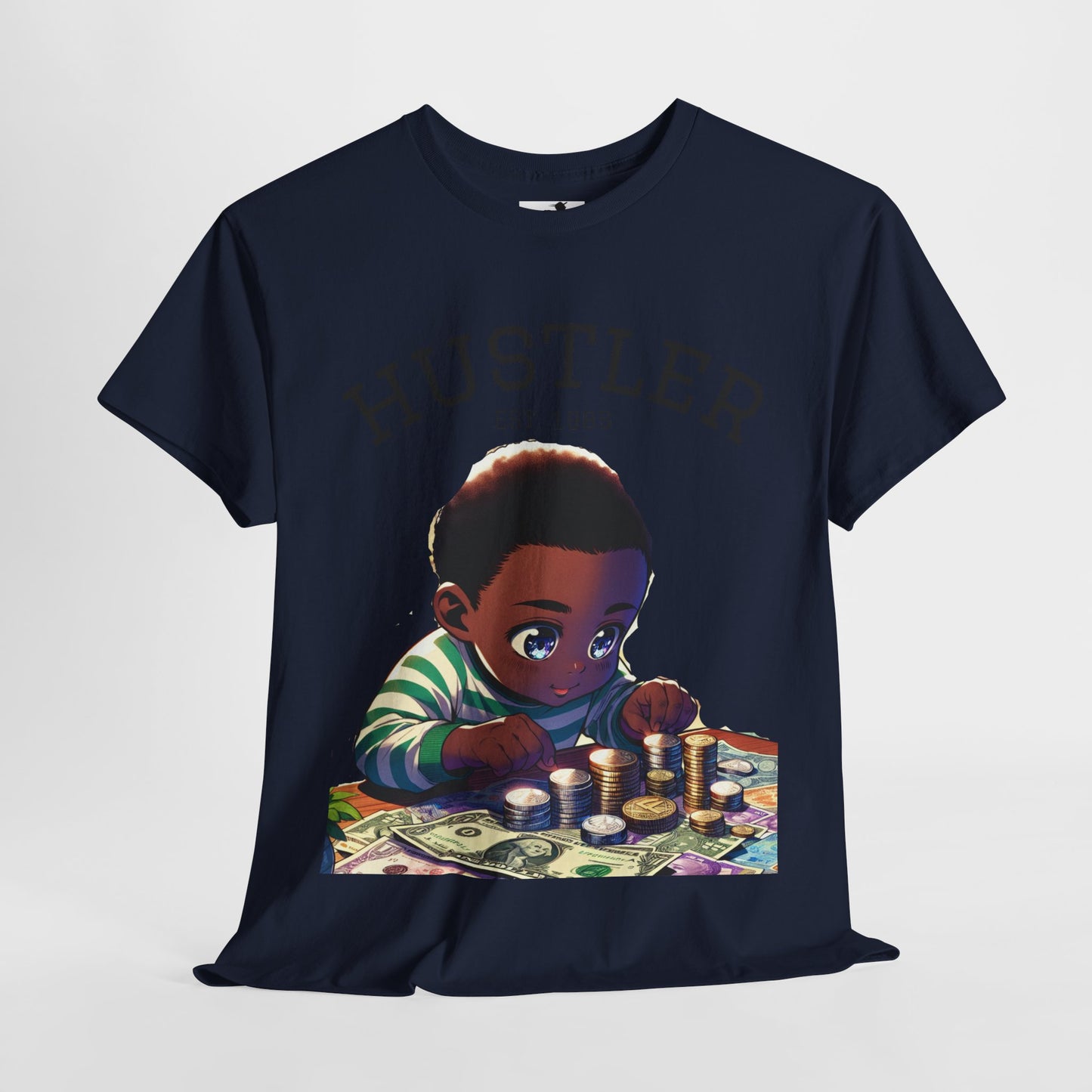 "Born Hustler" Unisex Heavy Cotton Graphic Tee