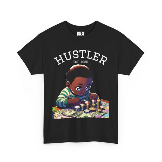 "Born Hustler" Unisex Heavy Cotton Graphic Tee