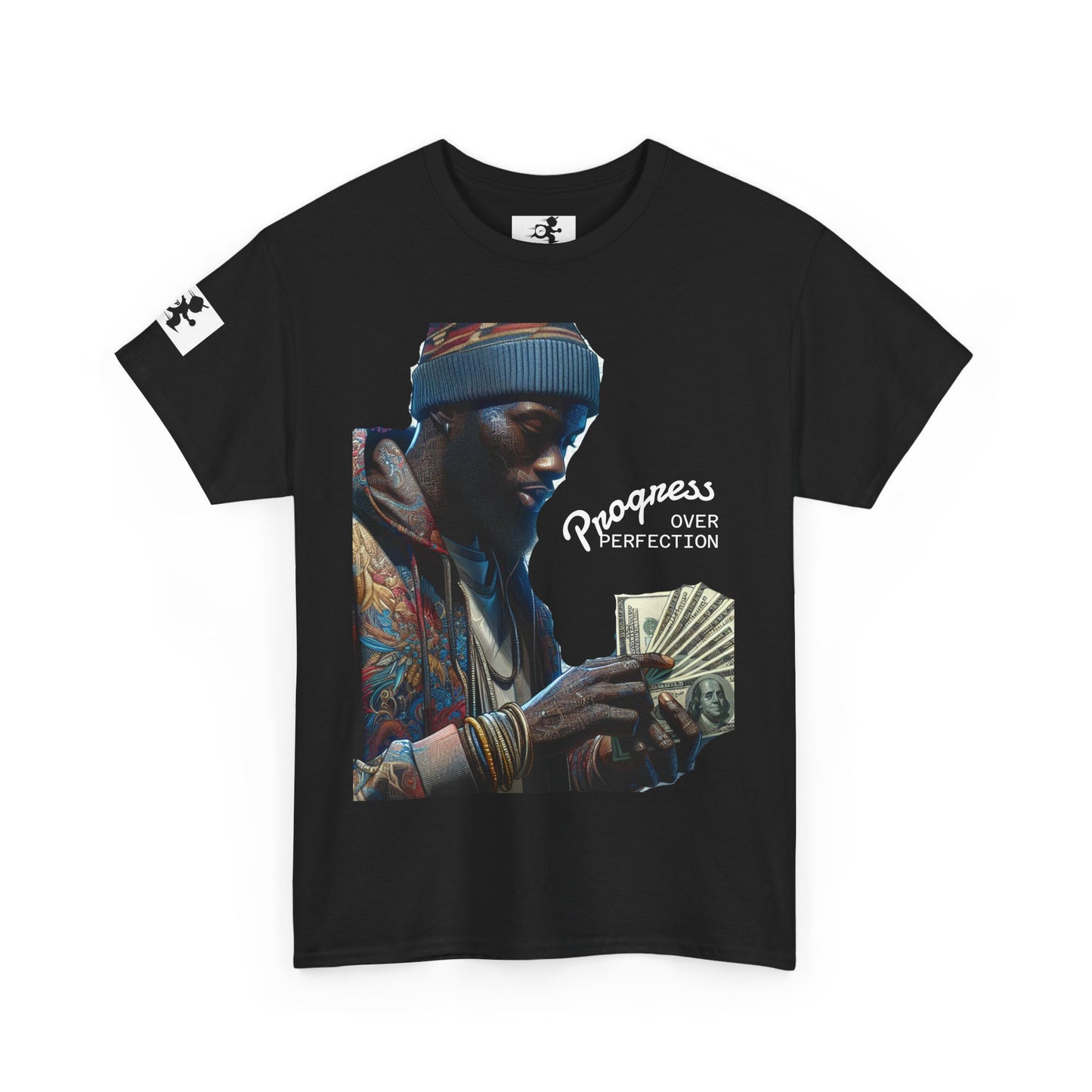 Unisex Graphic Tee: Embrace Progress Over Perfection | Streetwear Style, Casual Fashion, Inspirational Quote, Gift for Him/Her