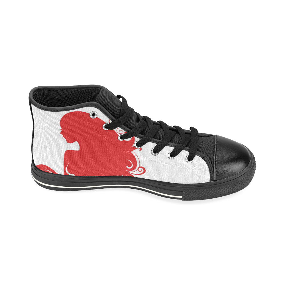 Cash Crew Divas Girls Chuck Shoes wht/red/blk High Top Canvas Shoes for Kid (Model 017)